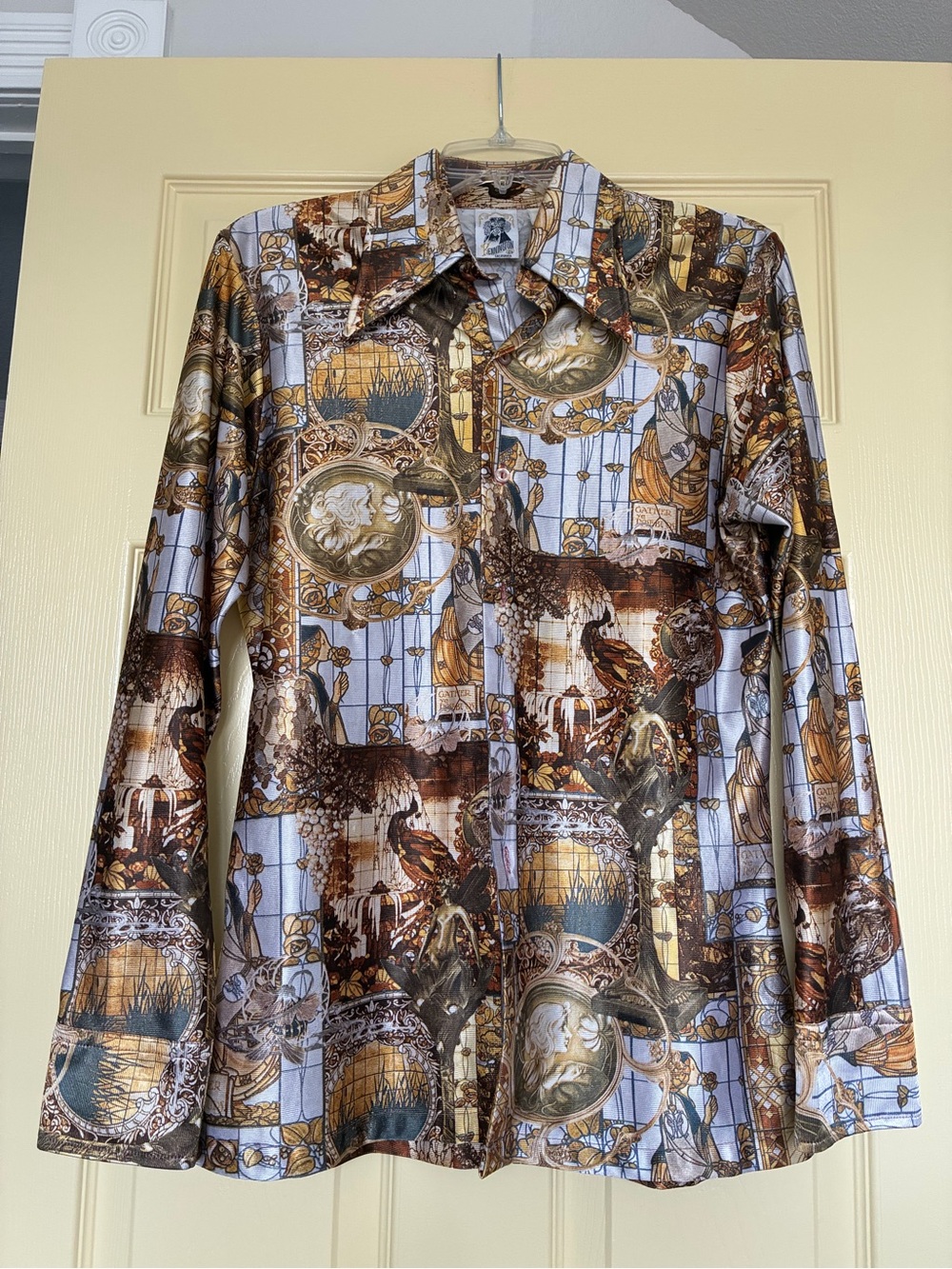 Kennington art nouveau stained glass disco shirt